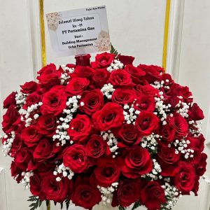 Bunga Meja Vas Keramik Red