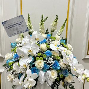 Bunga Meja Blue Vas Keramik